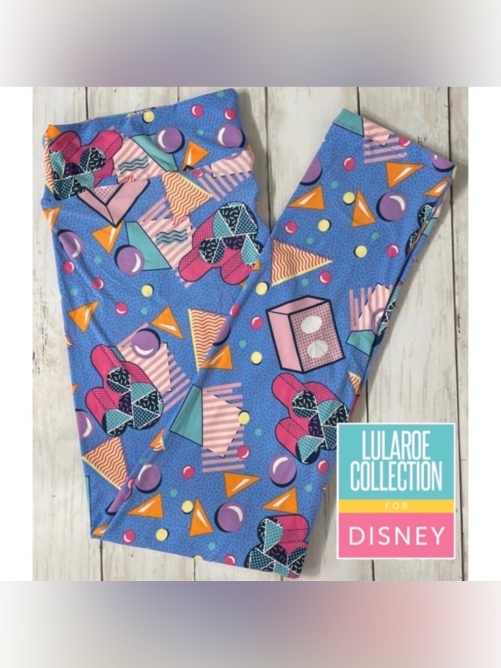 NWOT Retired LuLaRoe x Disney Collection Totally 90’s Mickey Leggings Size TC
